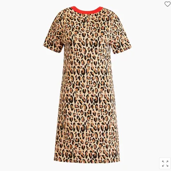 J. Crew Leopard Print Dress with Red Collar - Picture 8 of 9
